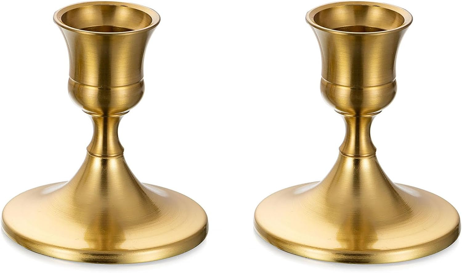 Gold Candlestick Candle Holders, Set of 2
