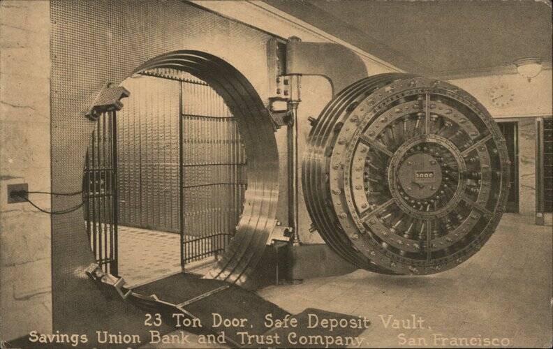San Francisco, California CA 23 Ton Door, Safe Deposit Vault-Savings Union Bank
