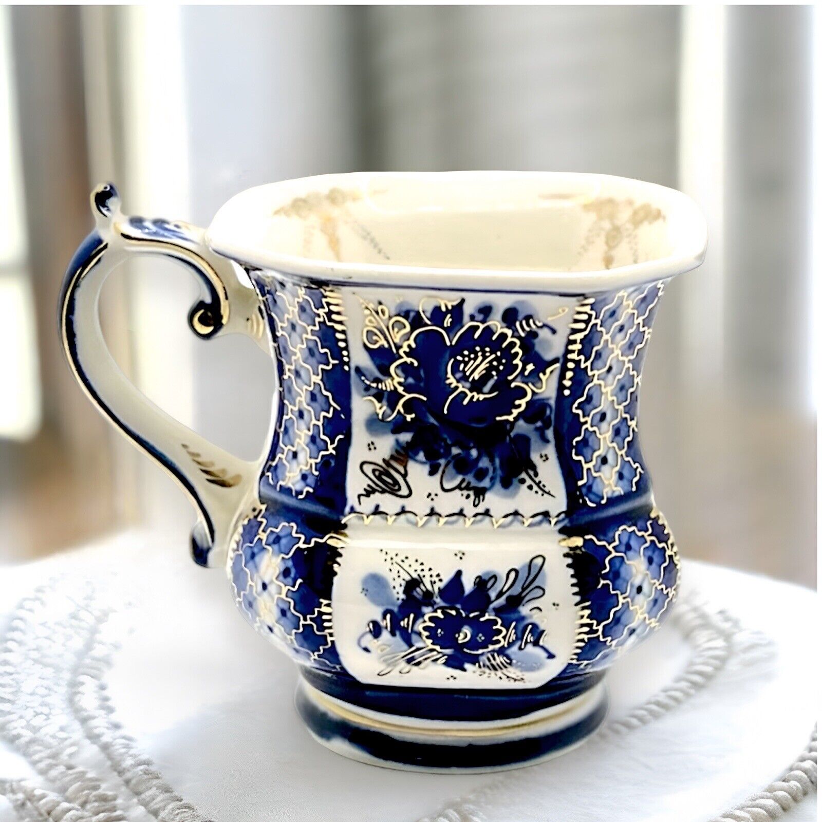 Vintage Russian GZHEL Porcelain  Mug by ERMAKOV