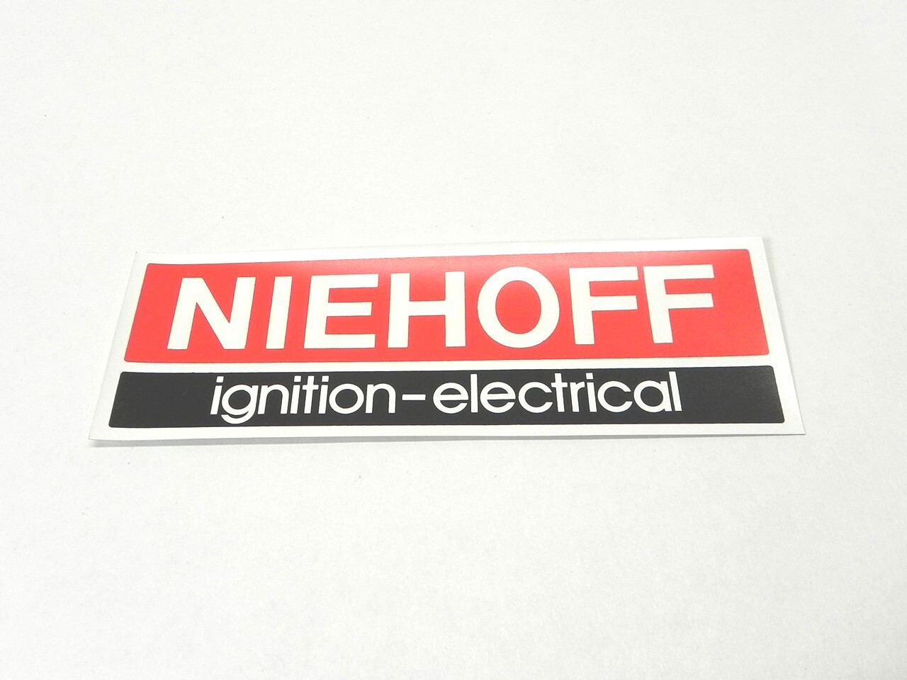 VINTAGE ORIGINAL NIEHOFF IGNITION-ELECTRICAL STICKER DECAL 7x2.5 VINTAGE ORIGINAL NIEHOFF IGNITION-ELECTRICAL STICKER DECAL 7x2.5