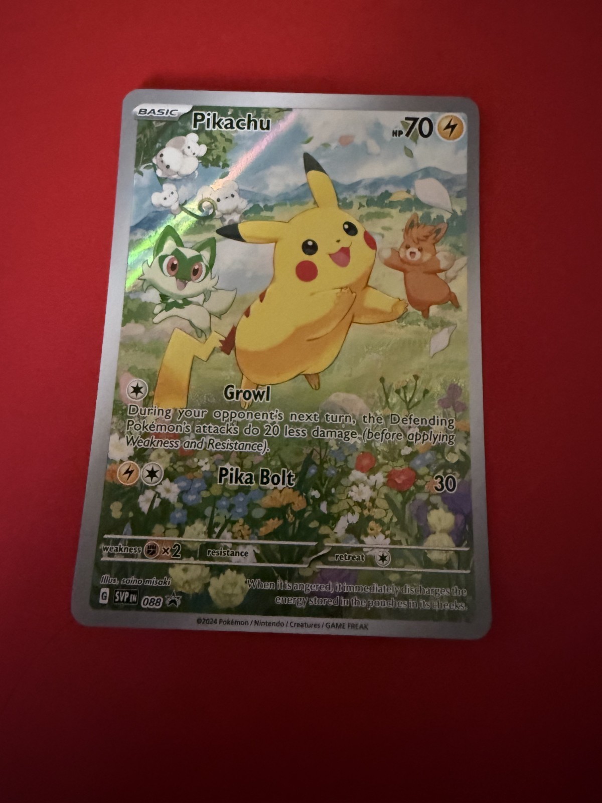 Pokémon Paldea Adventure Chest  Pikachu SVP 088 Full Art Holo Promo Card