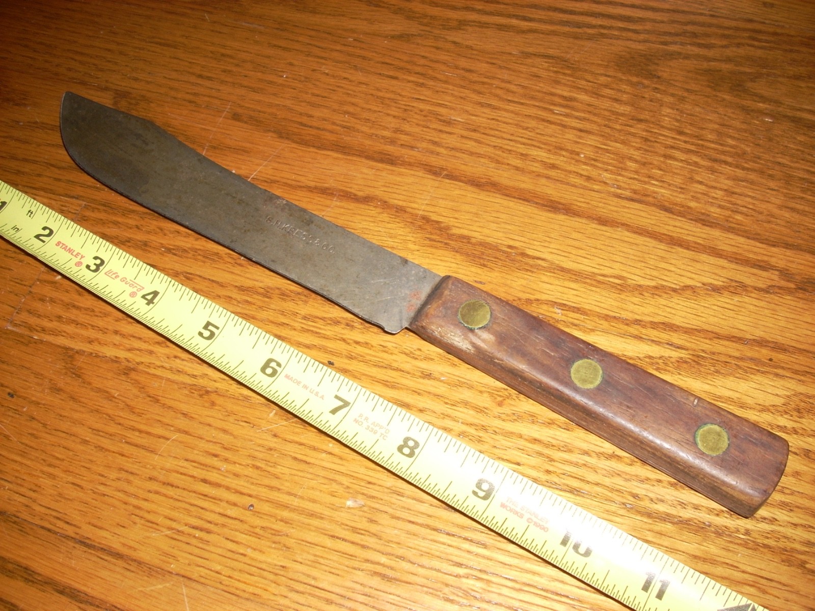Vintage S.H. KRESS & CO.  Butcher Skinning Knife Carbon Steel.