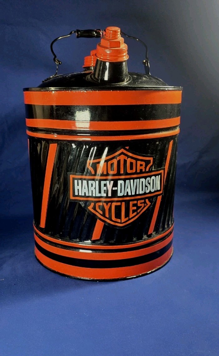 Vintage Harley Davidson Memorabilia Fuel Can W/handle And 14\