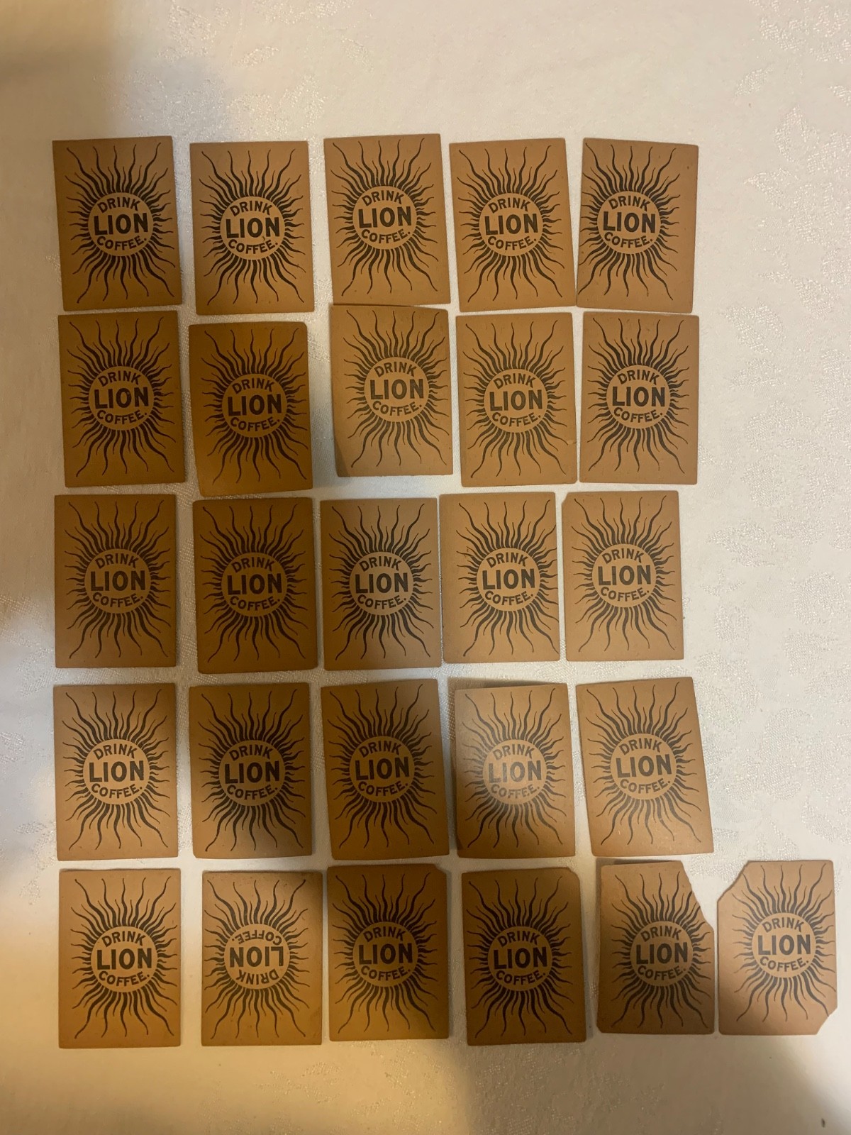 RARE Late 1800s Lion Coffee Advertising Educational Card Set 26 Cards