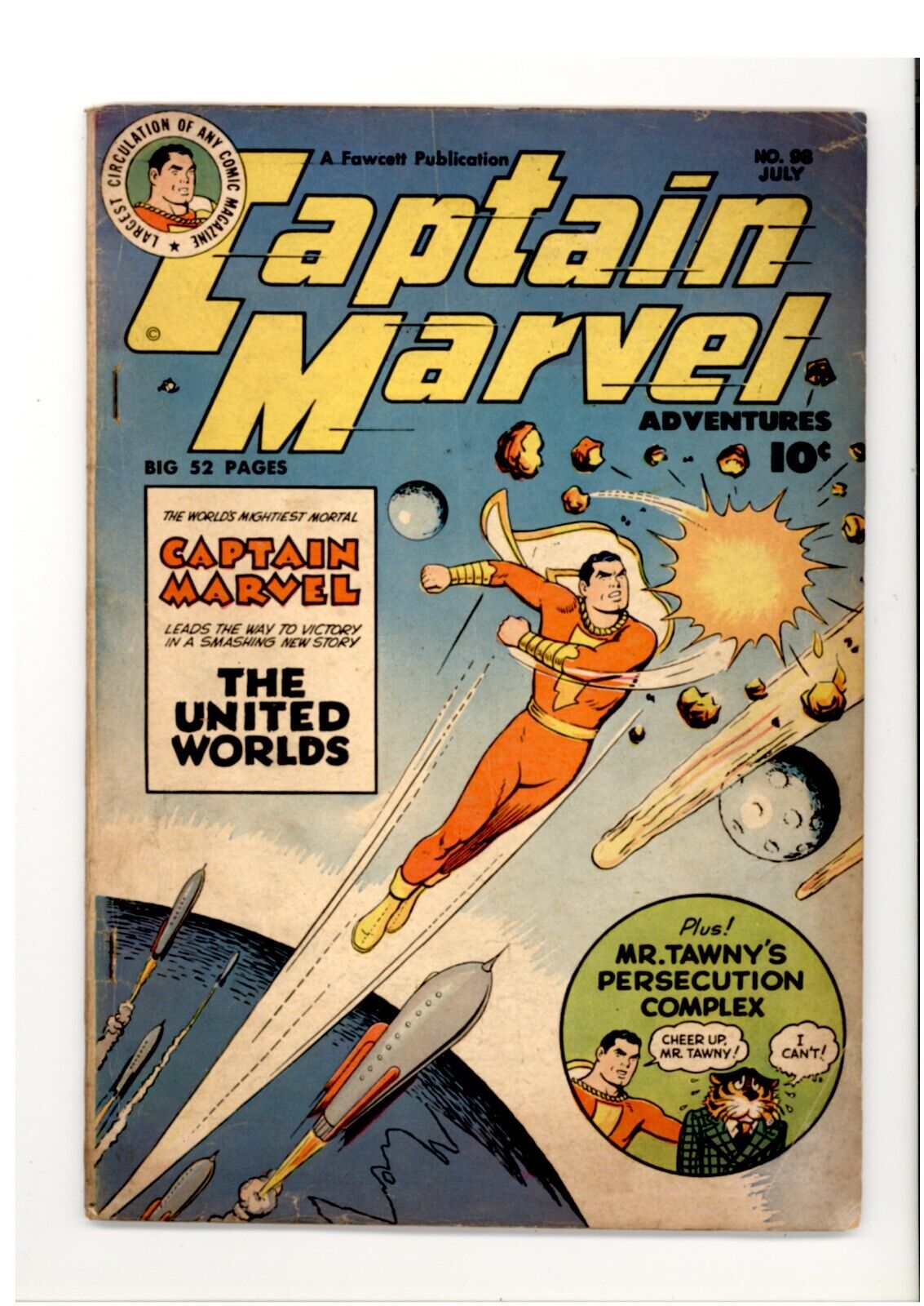 Captain Marvel Adventures 98 VG Mr. Tawny Appearance Fawcett Publications 1949