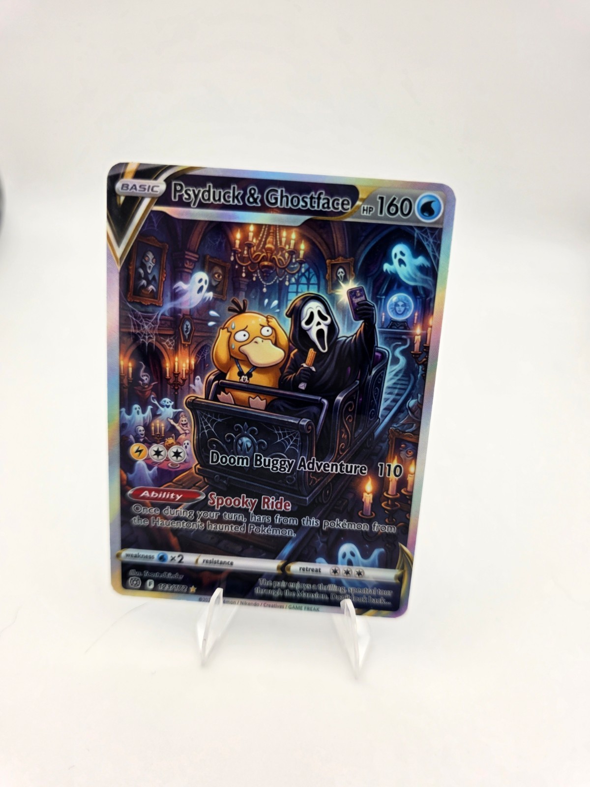 CUSTOM FAN ART Psyduck Ghost Holo Card