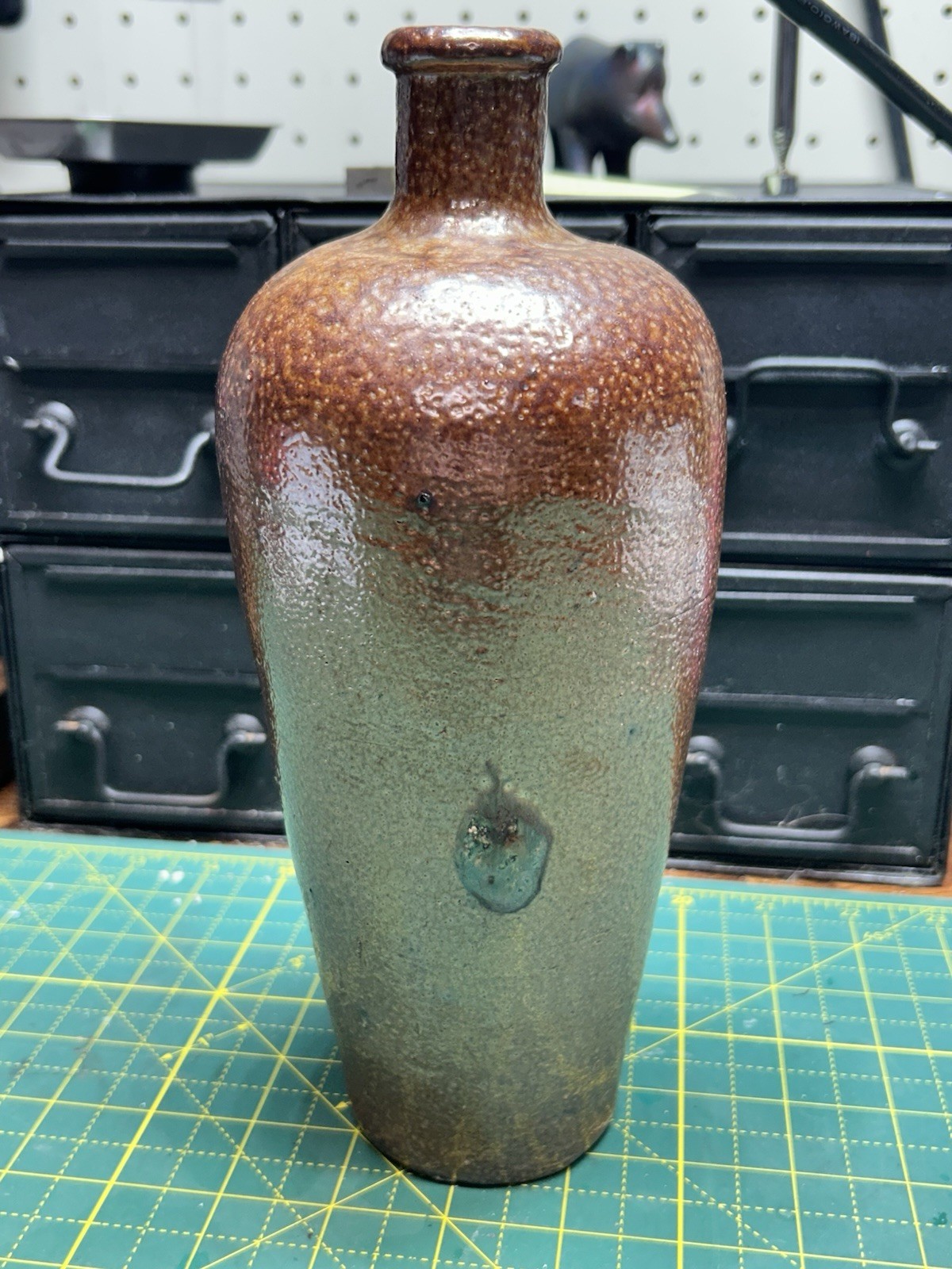 Vintage Campos Filhos Aveiro Portugal Stoneware Bottle Vase Salt Glaze