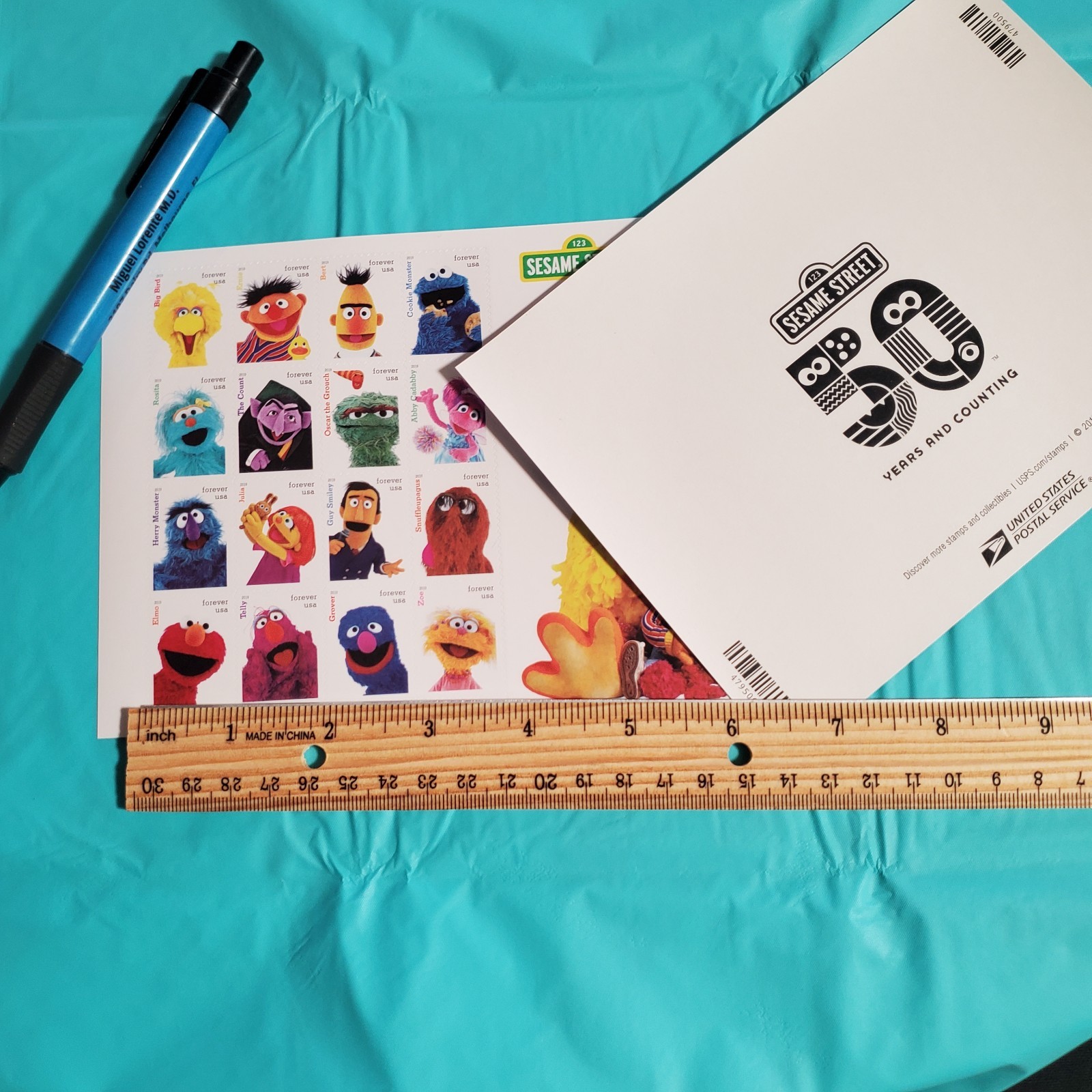 USPS Stamps Sheet of 16 First Class Letter Sesame Street