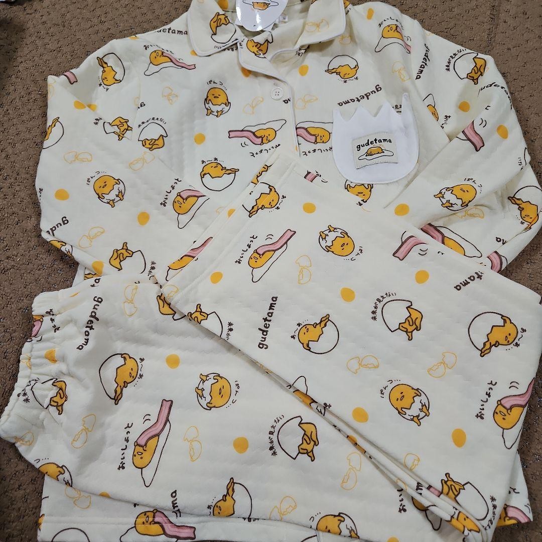 Gudetama Pajamas size L Long Sleeve Long Pants Chest:33.85-37\