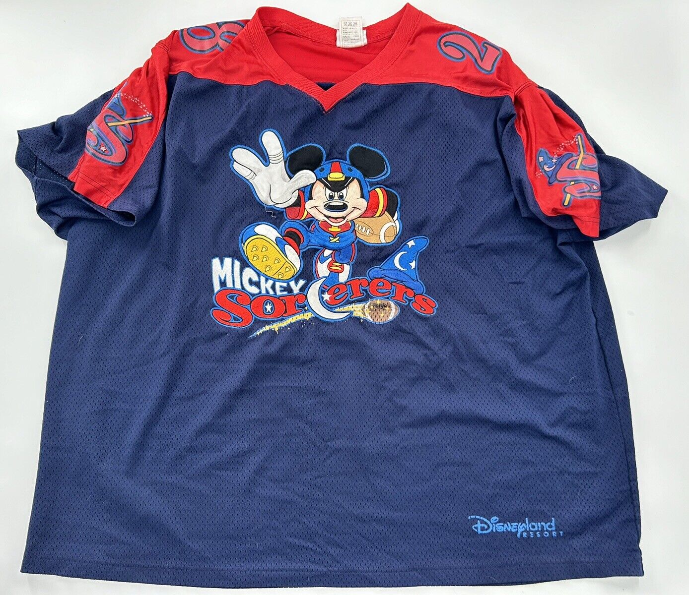 Walt Disneyland  Resorts Mickey Mouse Sorcerers Embroidered Football Jersey  2XL