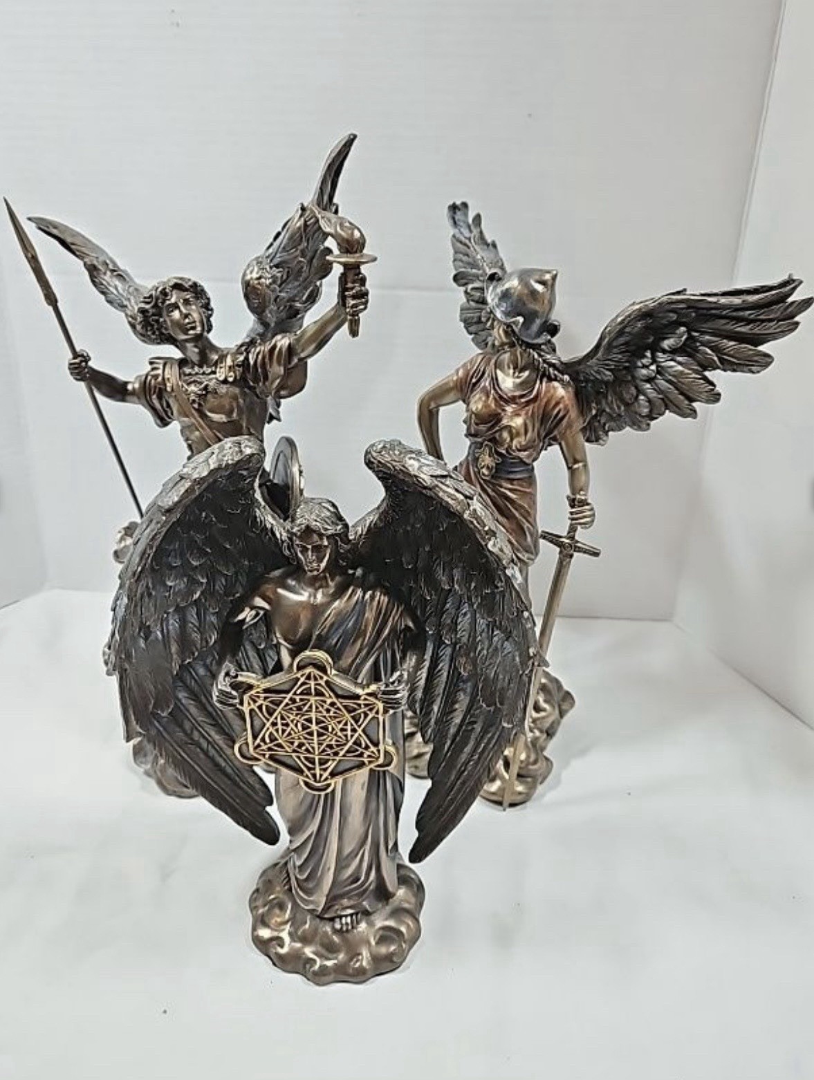 Top Collection Pacific Giftware Archangel Michael Gabriel Metatron Statue Set 3