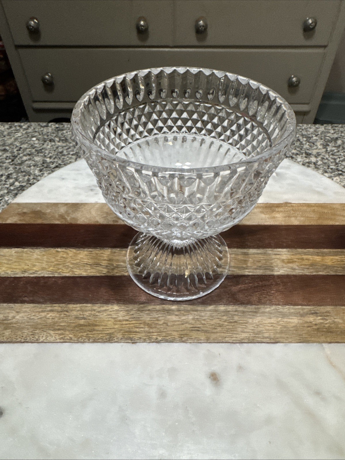 Vintage Fostoria Compote/Candy Dish 24% Crystal Pedestal Bowl