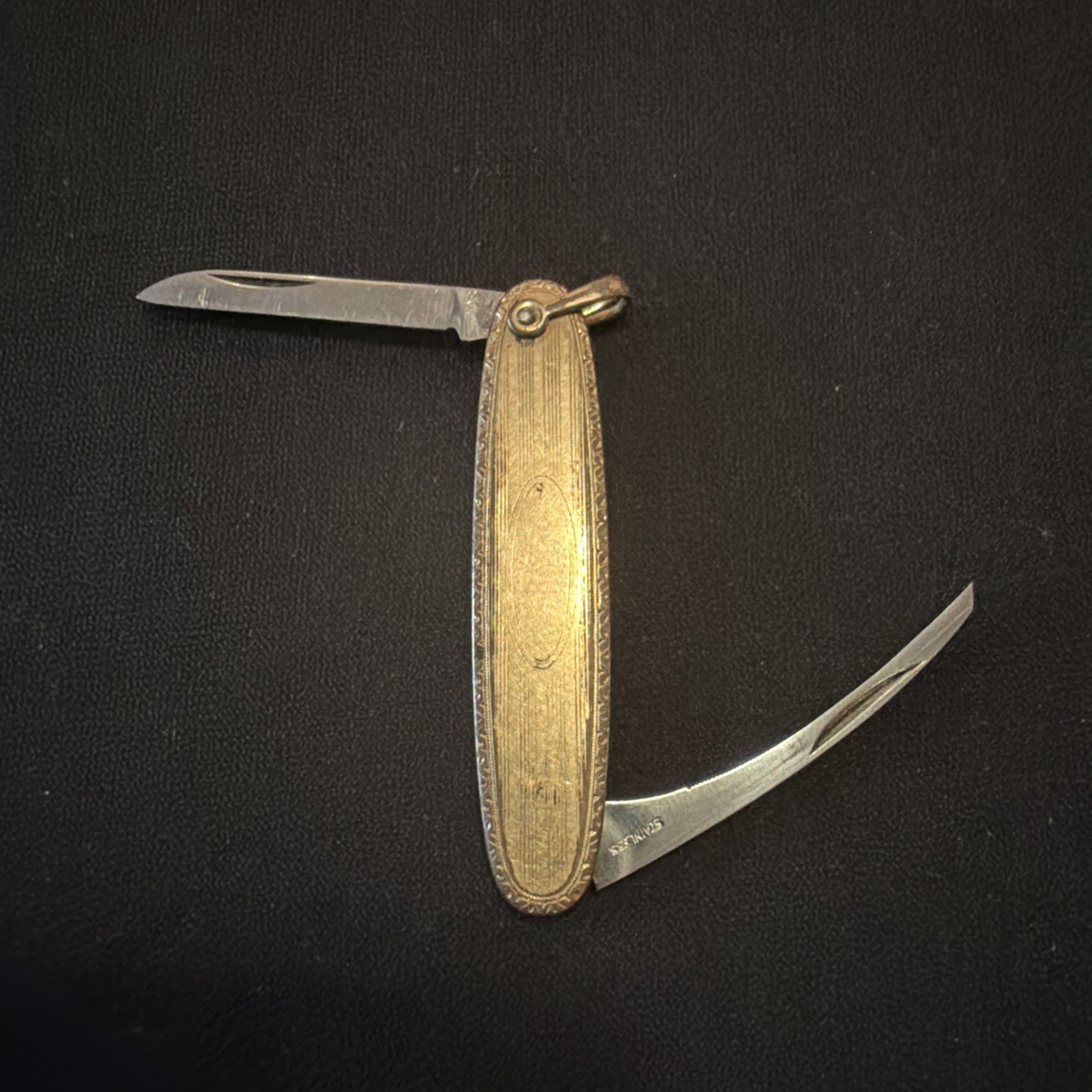 Vintage Mini Folding Pocket Knife FOB Sturdy's Sons 1/20 14k gold stamped STURD