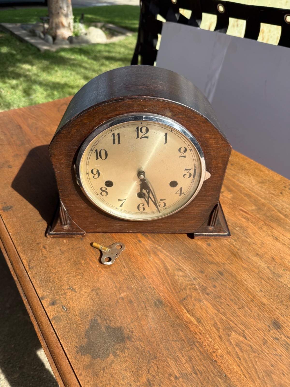 c1900 Art Deco Westminster Chime Mantel Clock 8 Day Mechanical Key Wind Working