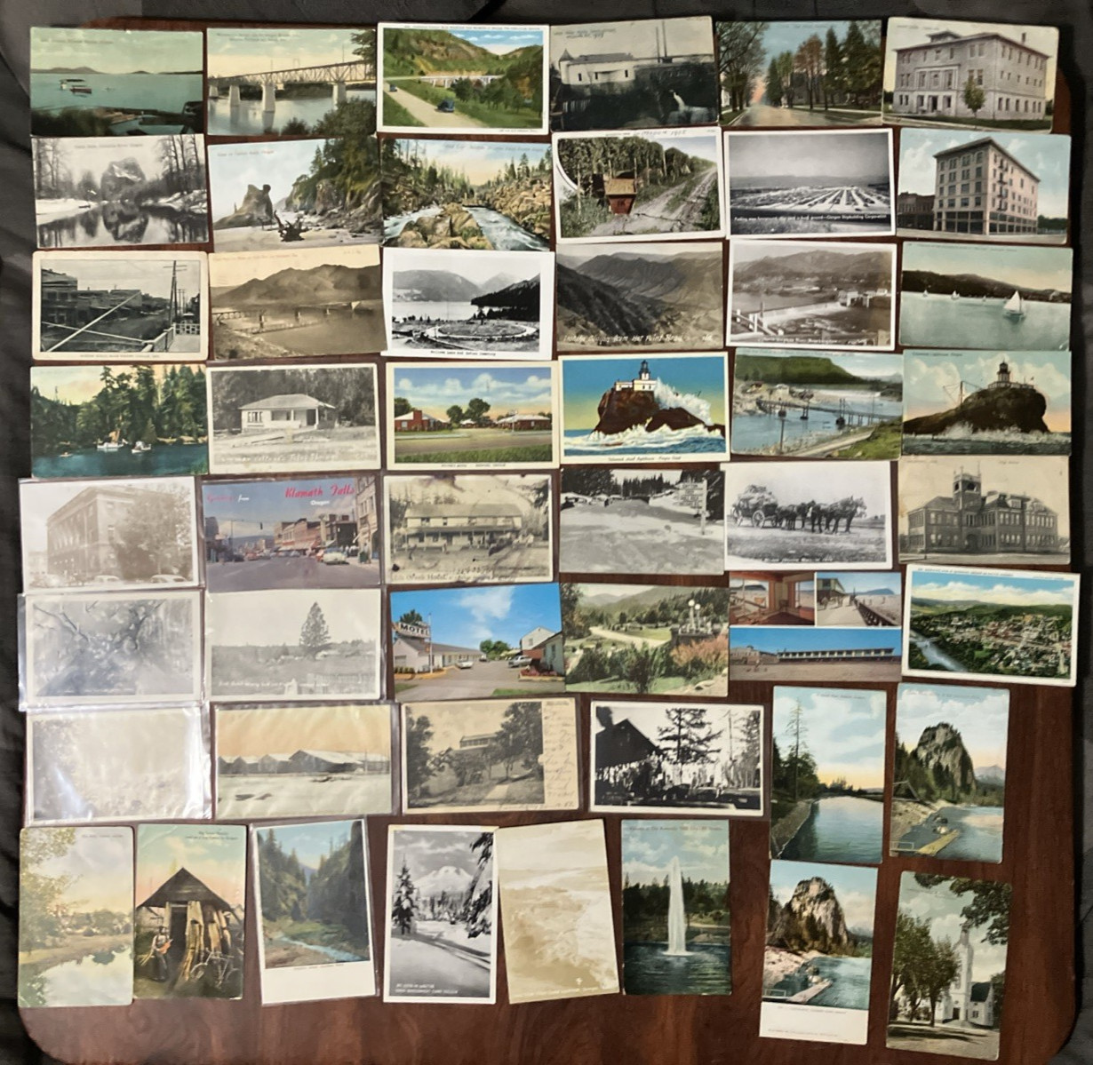 Vintage Oregon Postcards Lot of 50 Has RPPC\'s Beaches Bridges Hotels Rivers - B