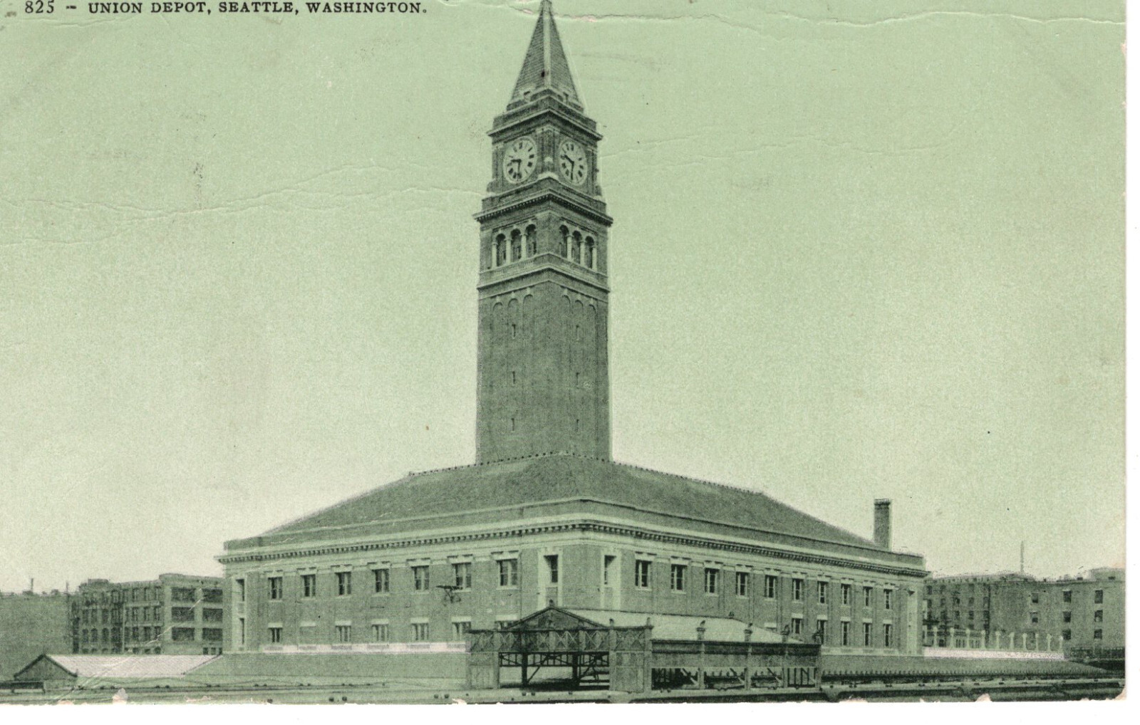 Postcard Union Depot Seattle WA Train Station Seattle World\'s Fair c1909 -9449