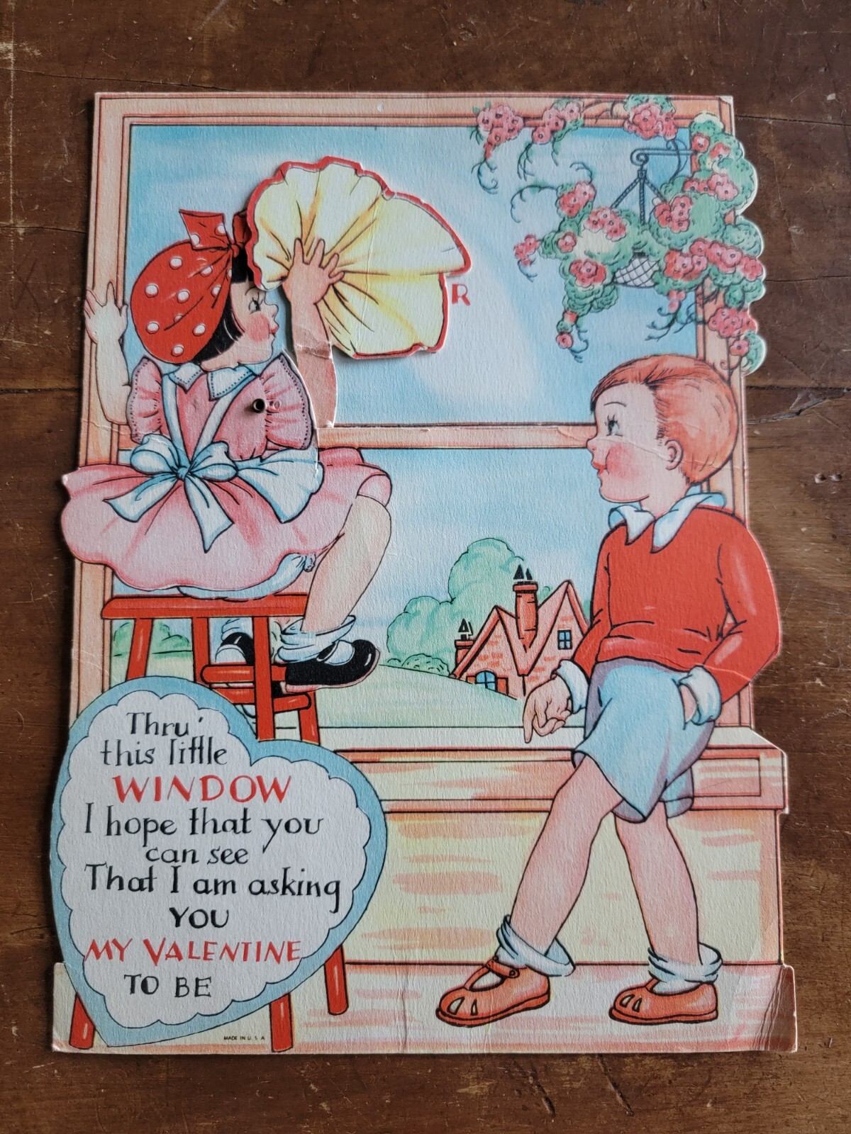 Cute Little Girl Washing Window Vintage c1930\'s 9\