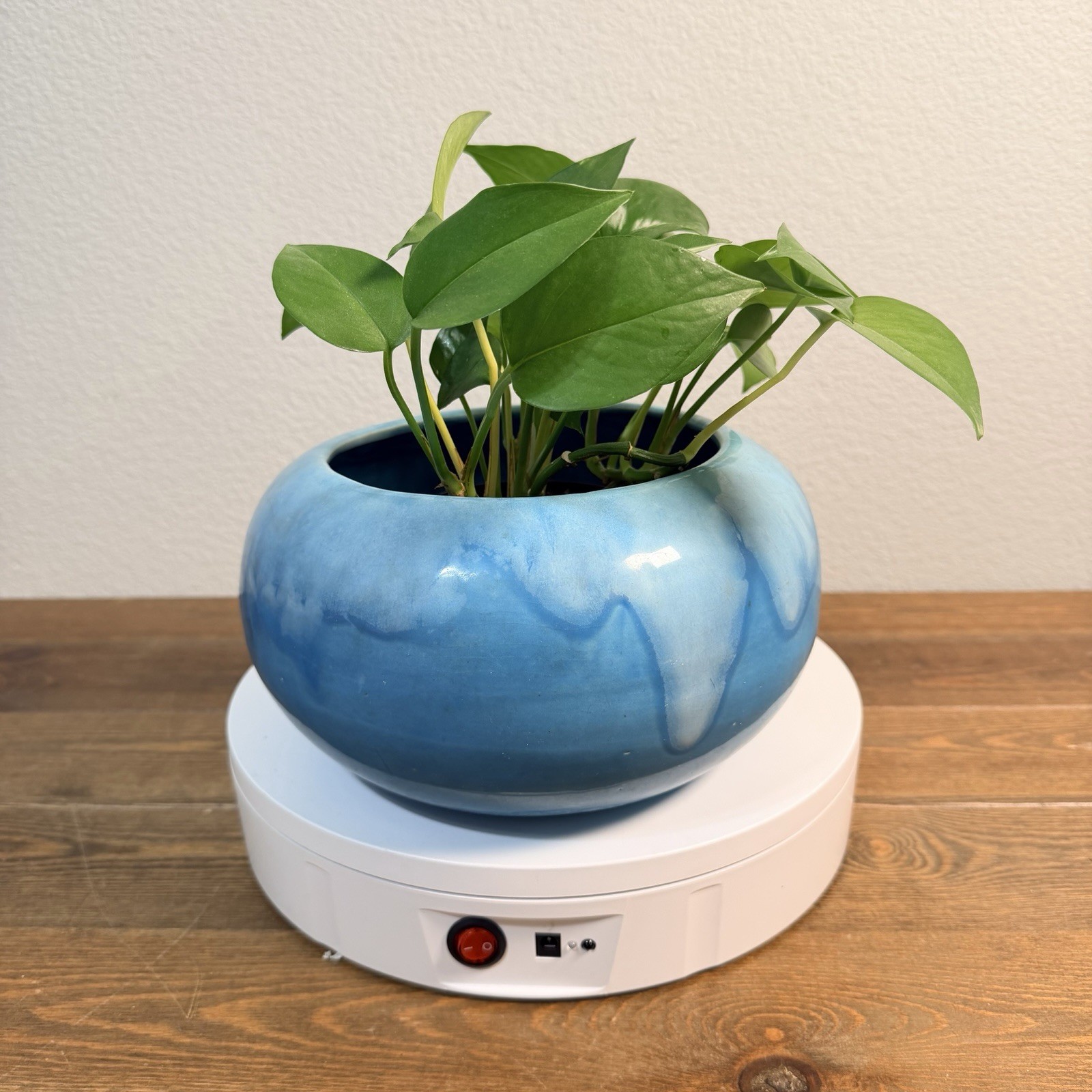 Frank Moreno Ceramics of California Blue Drip Glazed #3 Planter 1960s