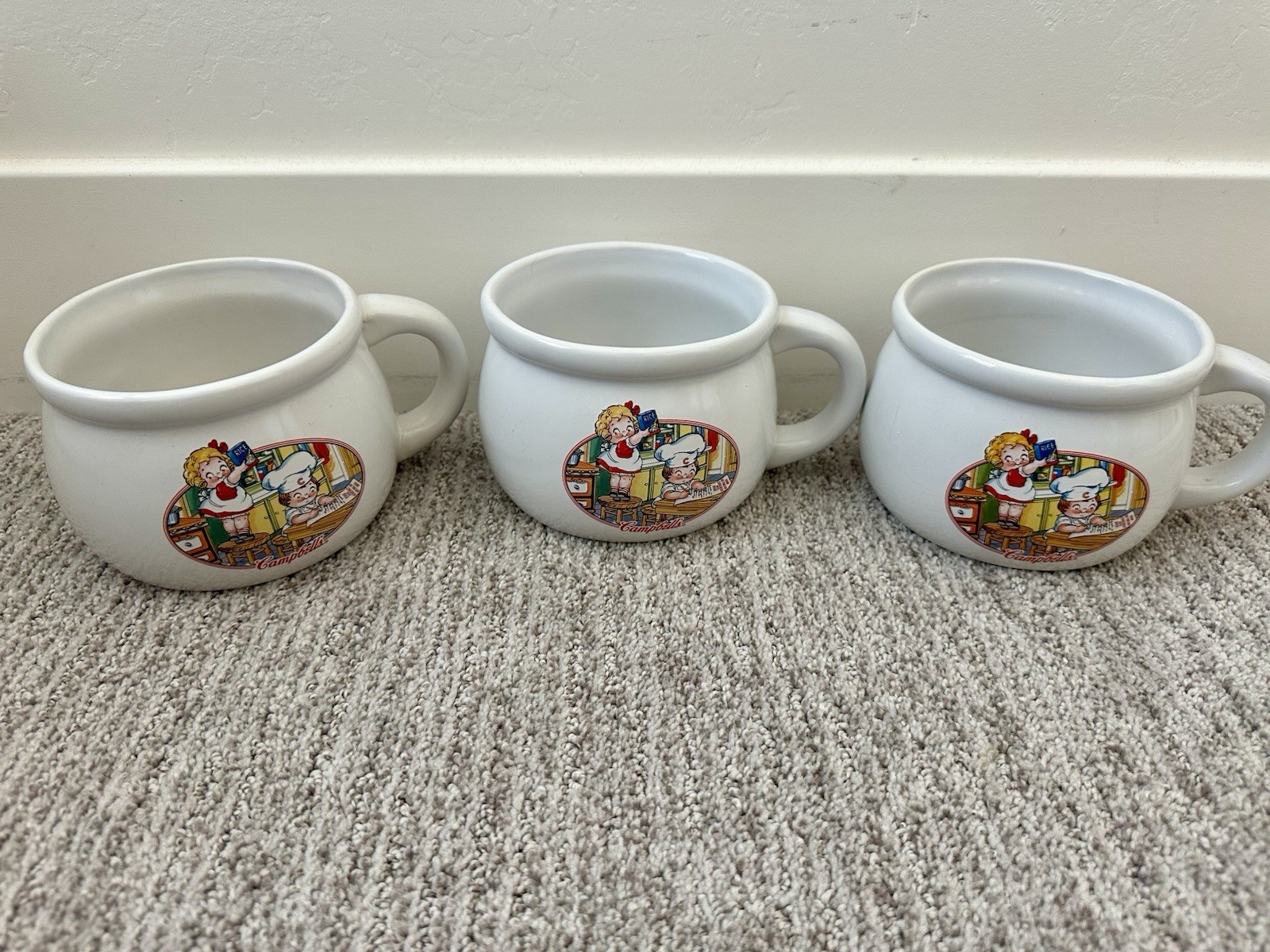 Campbell’s 2006 Large Ceramic Soup Mug Houston Harvest Collectible Set Of 3