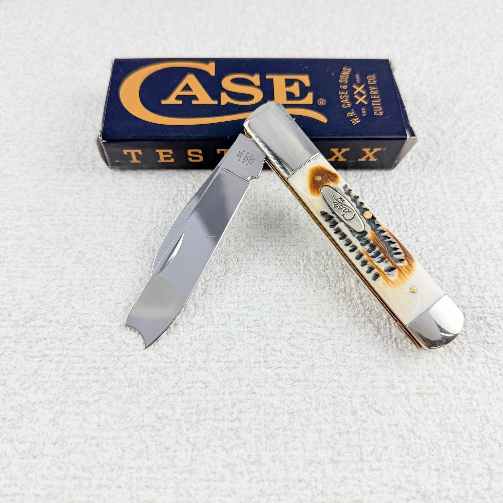 Case xx 65338 Jigged 6.5 BoneStag Razor Stainless Steel Pocket Folding Knife