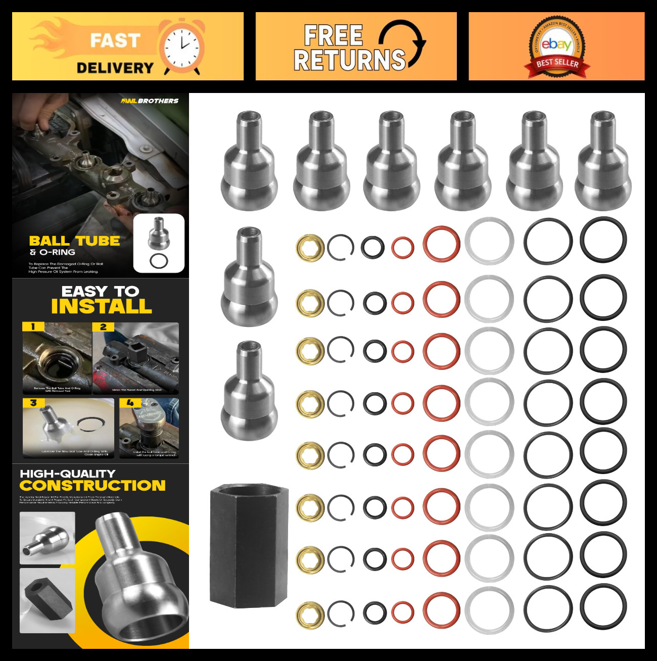 High-Pressure Oil Rail Leak Repair Kit for 2003-2010 Ford 6.0L Powerstroke