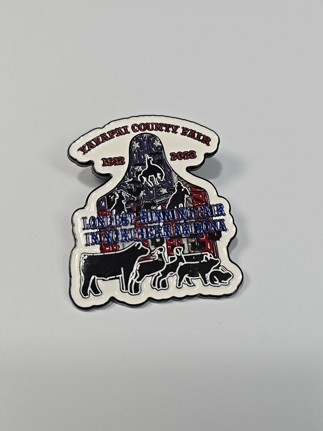 Yavapai County Fair Souvenir Badge Pin Prescott, Arizona 1913-2013