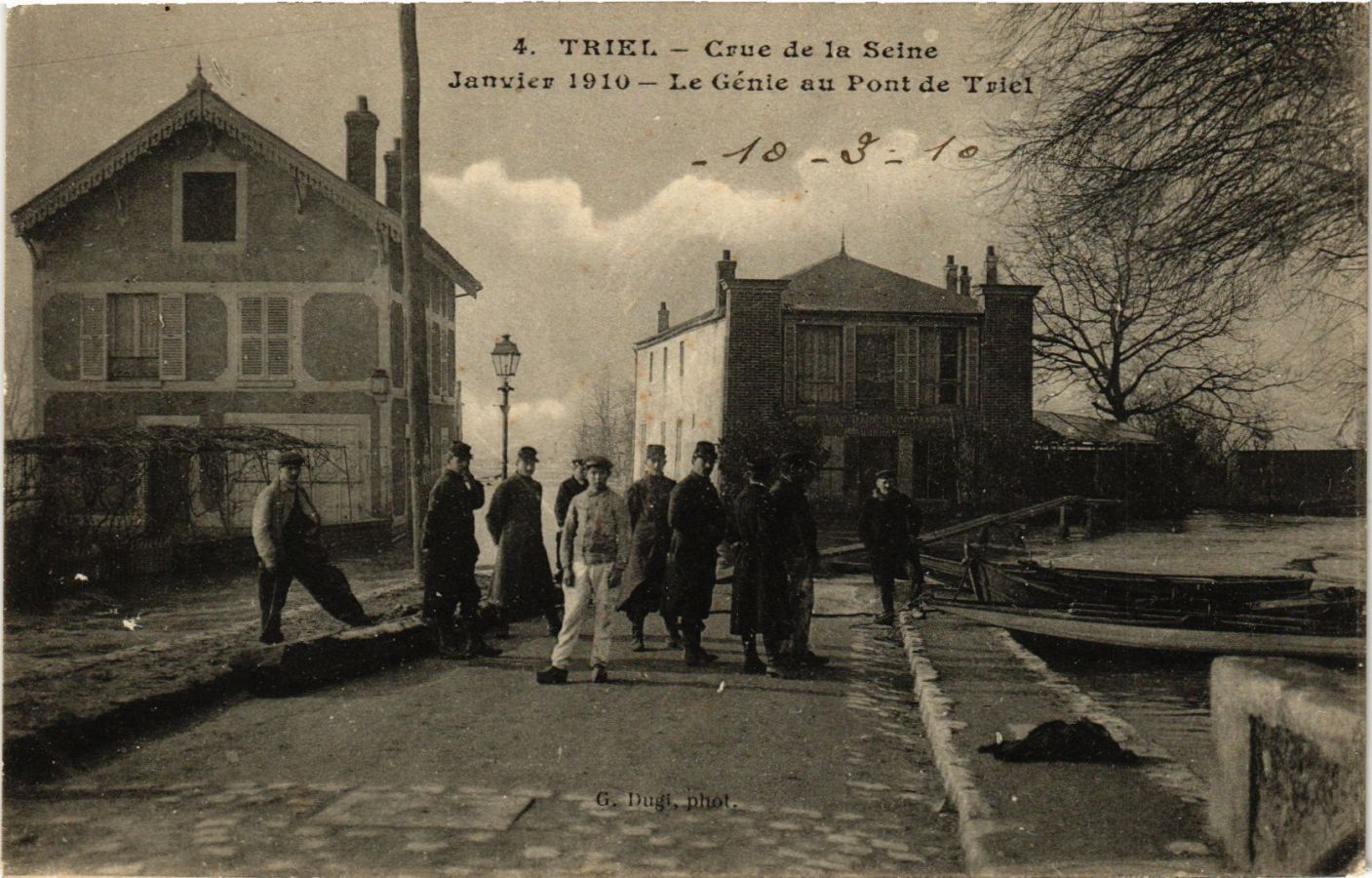 CPA AK TRIEL Crue de la SEINE January 1910 Le Genie au Pont de TRIEL (359680)