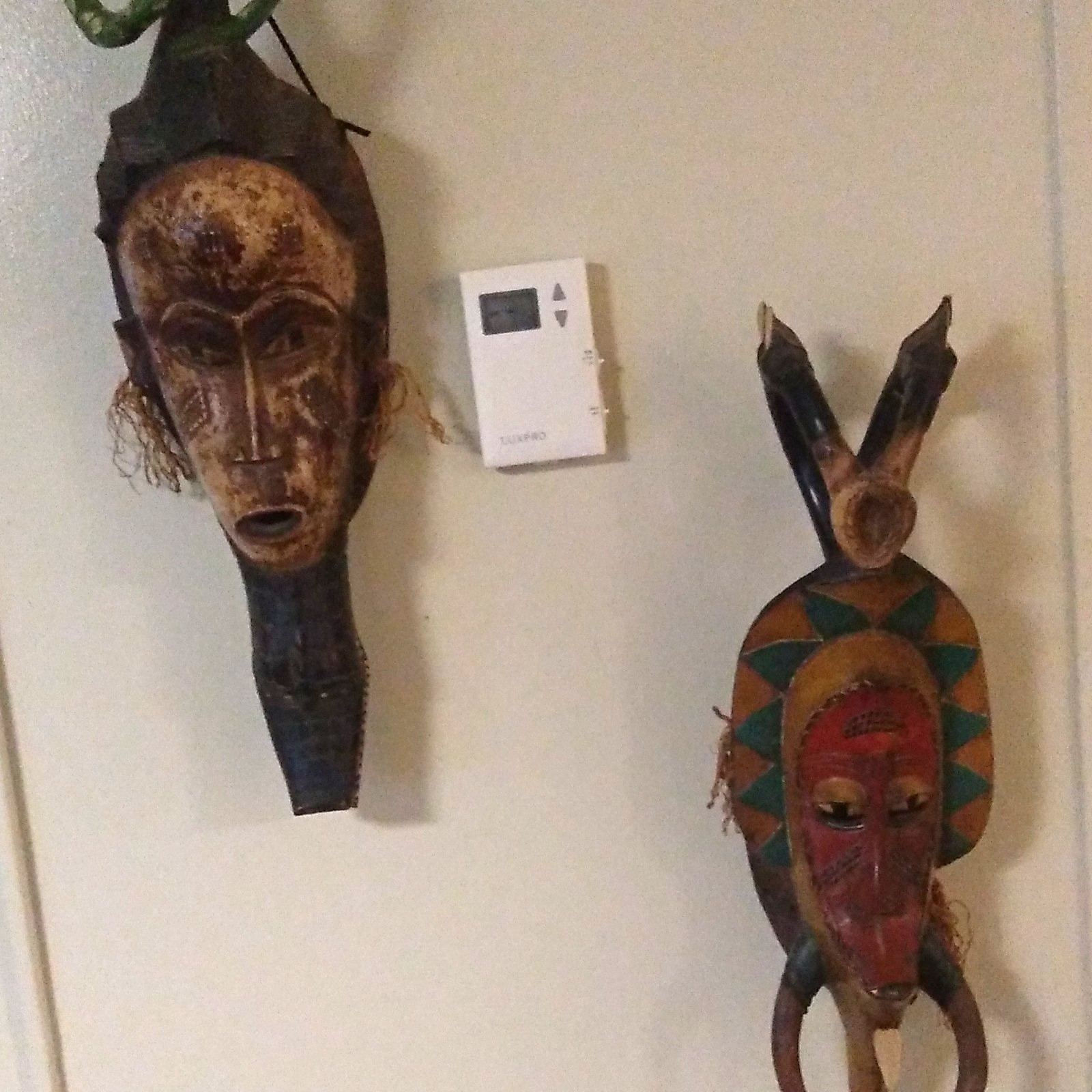 Vintage Hand-Carved Guro Wood Mask – Ivory Coast – Snake Crest Accent Piece