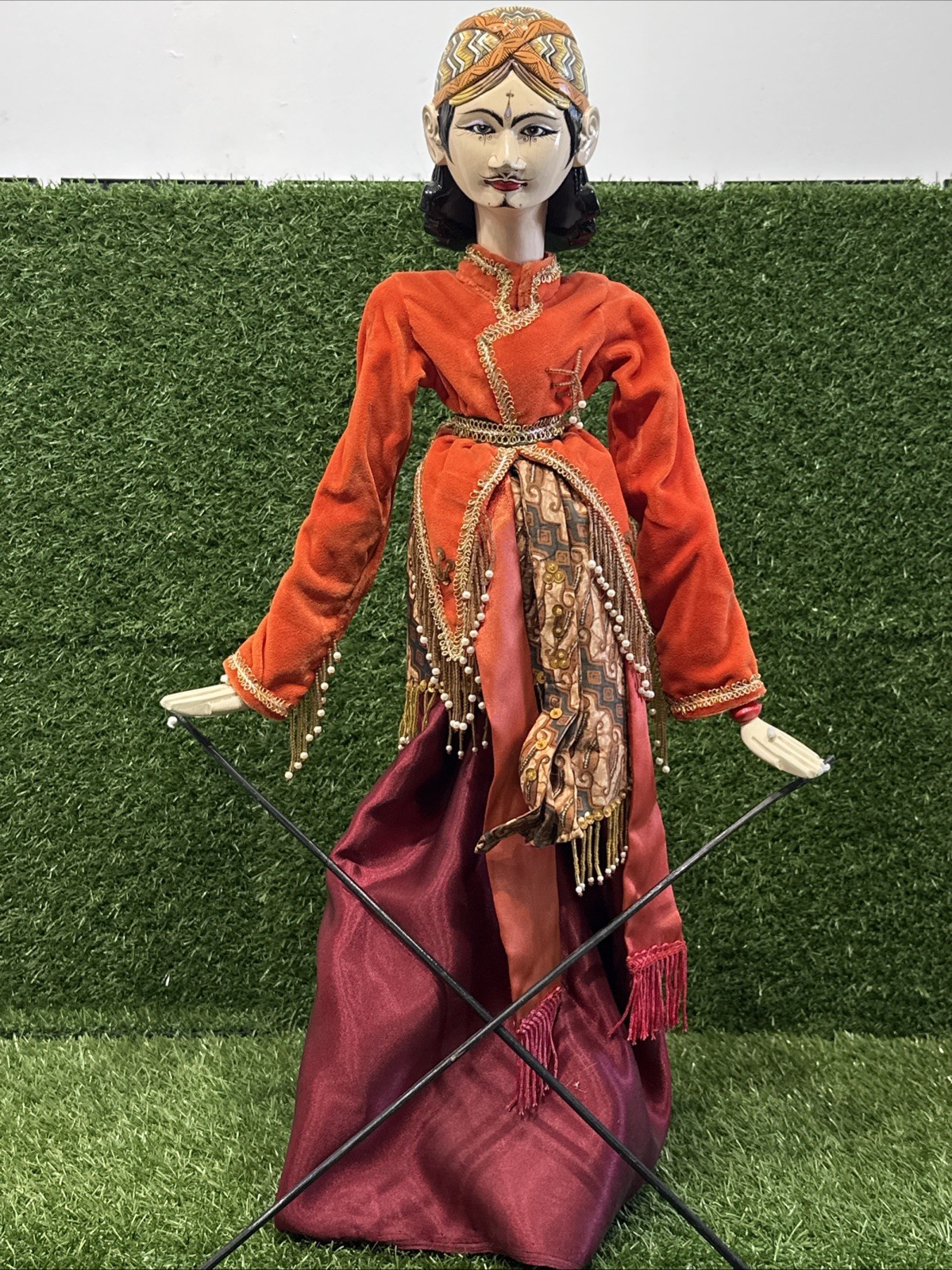 Wayang Golek Puppet Traditional Indonesian Wooden Rod Puppet  24”