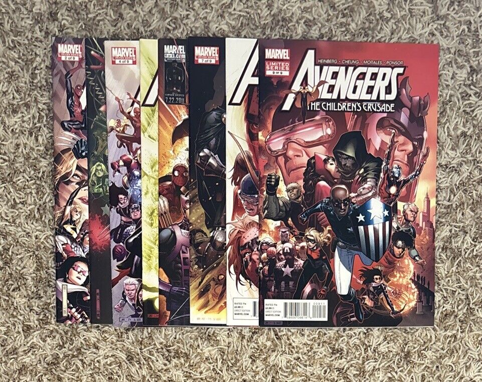 Avengers The Children\'s Crusade #2-9 near complete set (1-9) missing #1 lot 2010