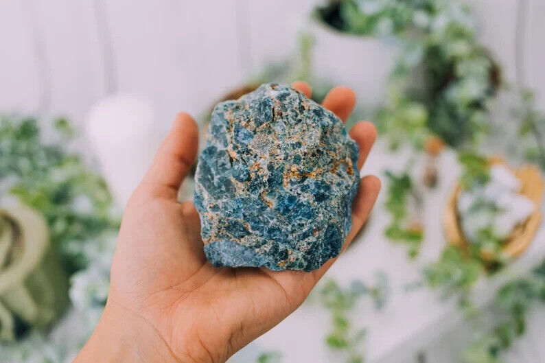 Blue Apatite Crystals - Raw Rough Gemstones Bulk - Natural Rough Stones Healing
