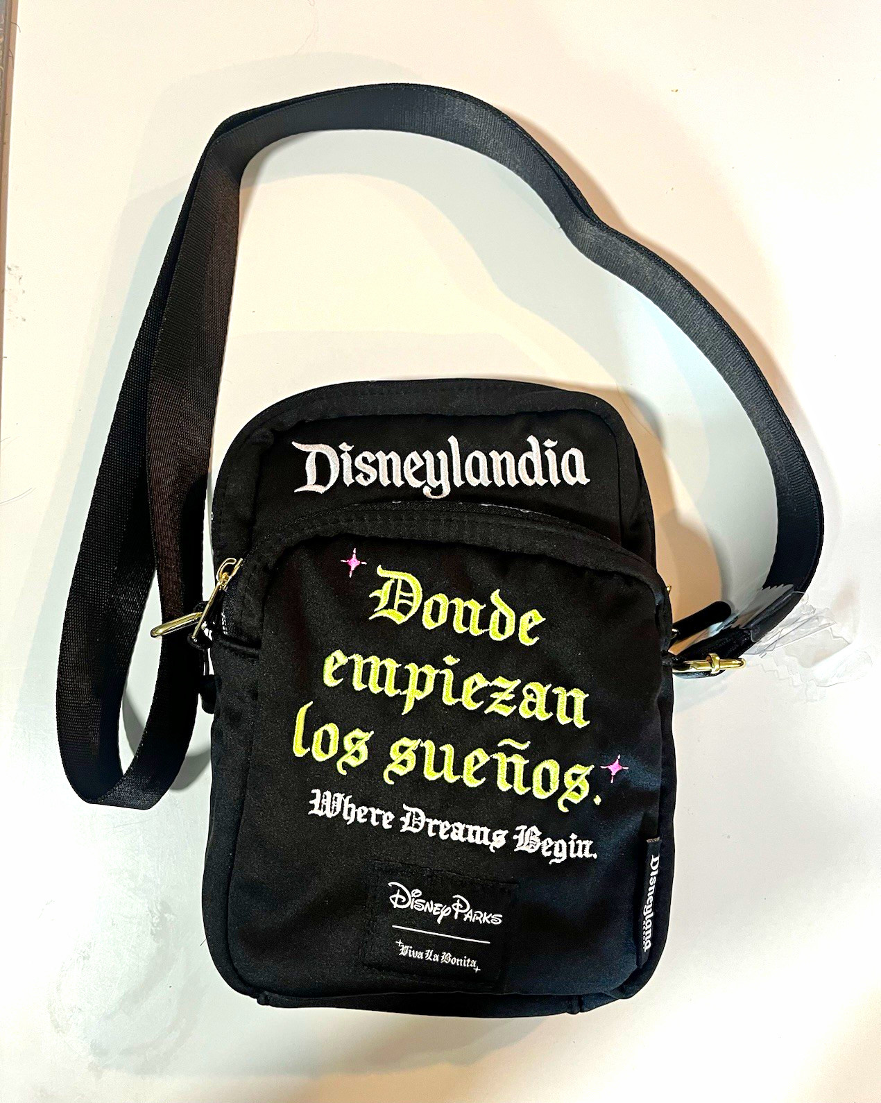 Disney Parks Disneylandia Small Black Crossbody/Shoulder Bag \
