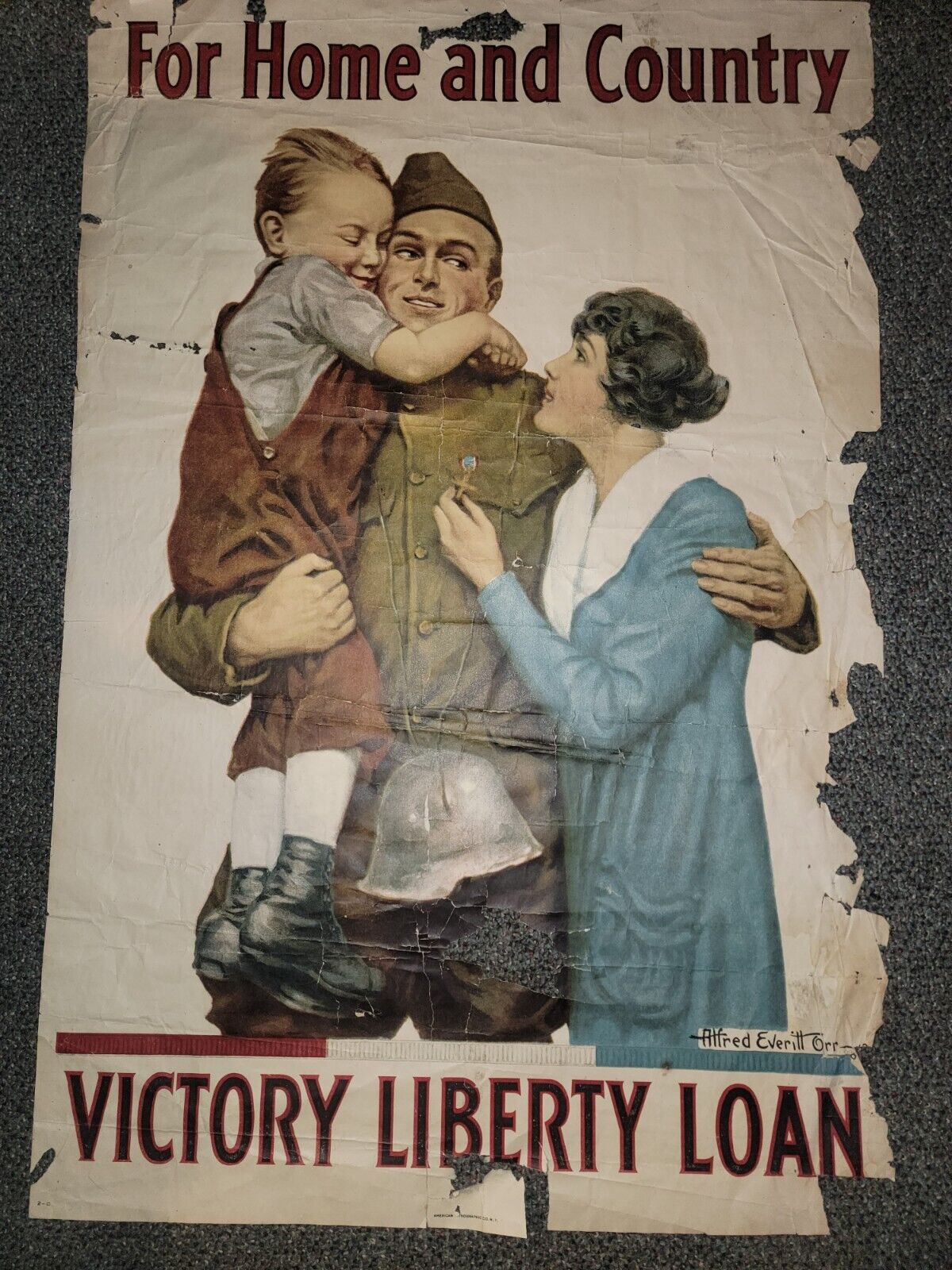 WWI Poster For Home and Country Victory Liberty Loan SEE DESC AND PICS