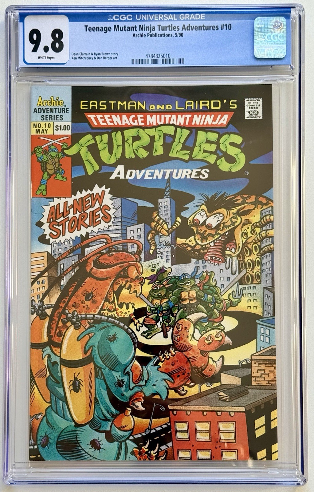 TEENAGE MUTANT NINJA TURTLES ADVENTURES 10 ◉ CGC 9.8 * TMNT 1989 * 1ST PRINT  👀