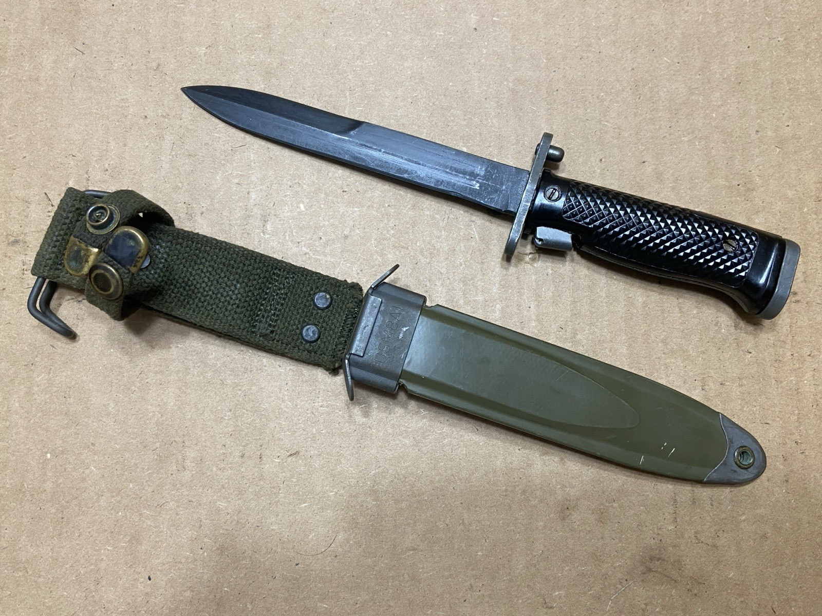US M5A1 Garand Bayonet Milpar Col w USM8A1 TWB Scabbard Nice condition USGI