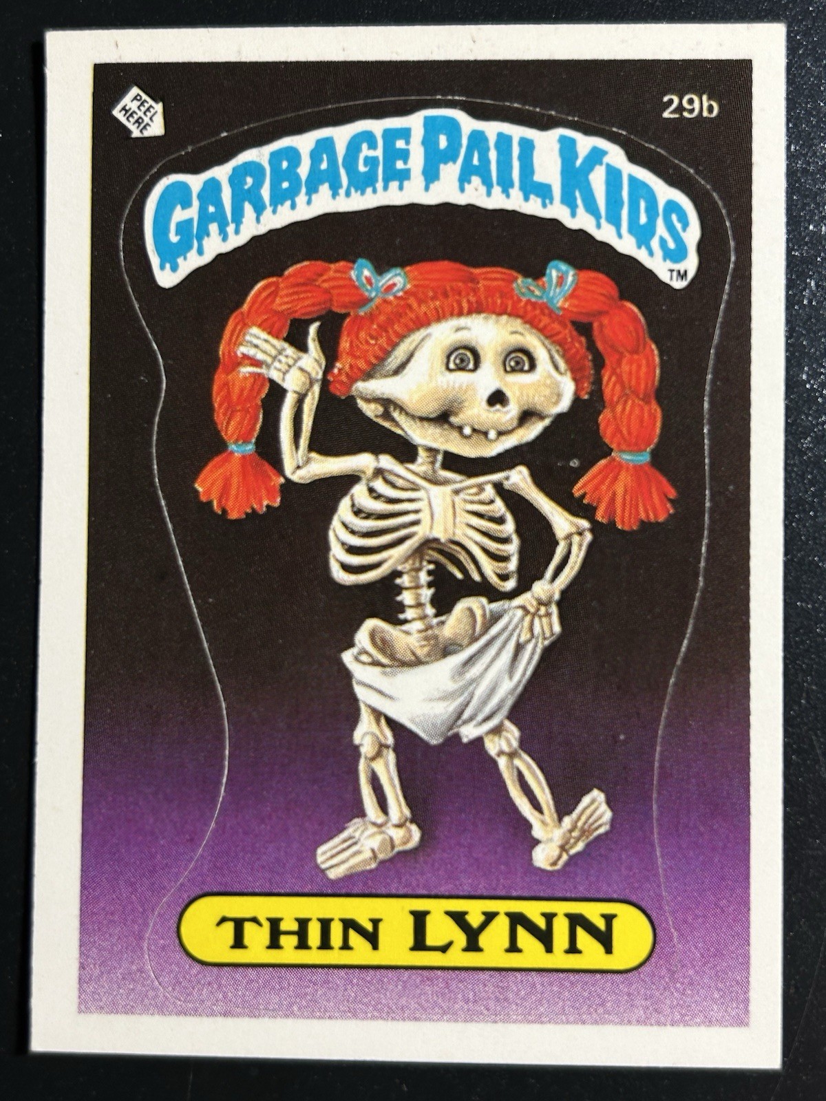 1985 Topps Garbage Pail Kids GPK First Original Series 1 OS1 29b Thin Lynn 1985 Topps Garbage Pail Kids GPK First Original Series 1 OS1 29b Thin Lynn