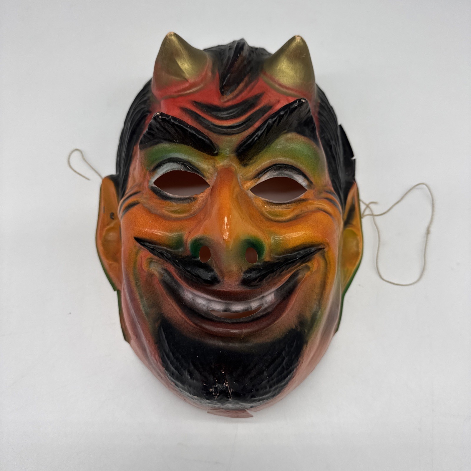 Vintage Ben Cooper Fun Mask Halloween Hong Kong Decor Costume Devil Demon Satan
