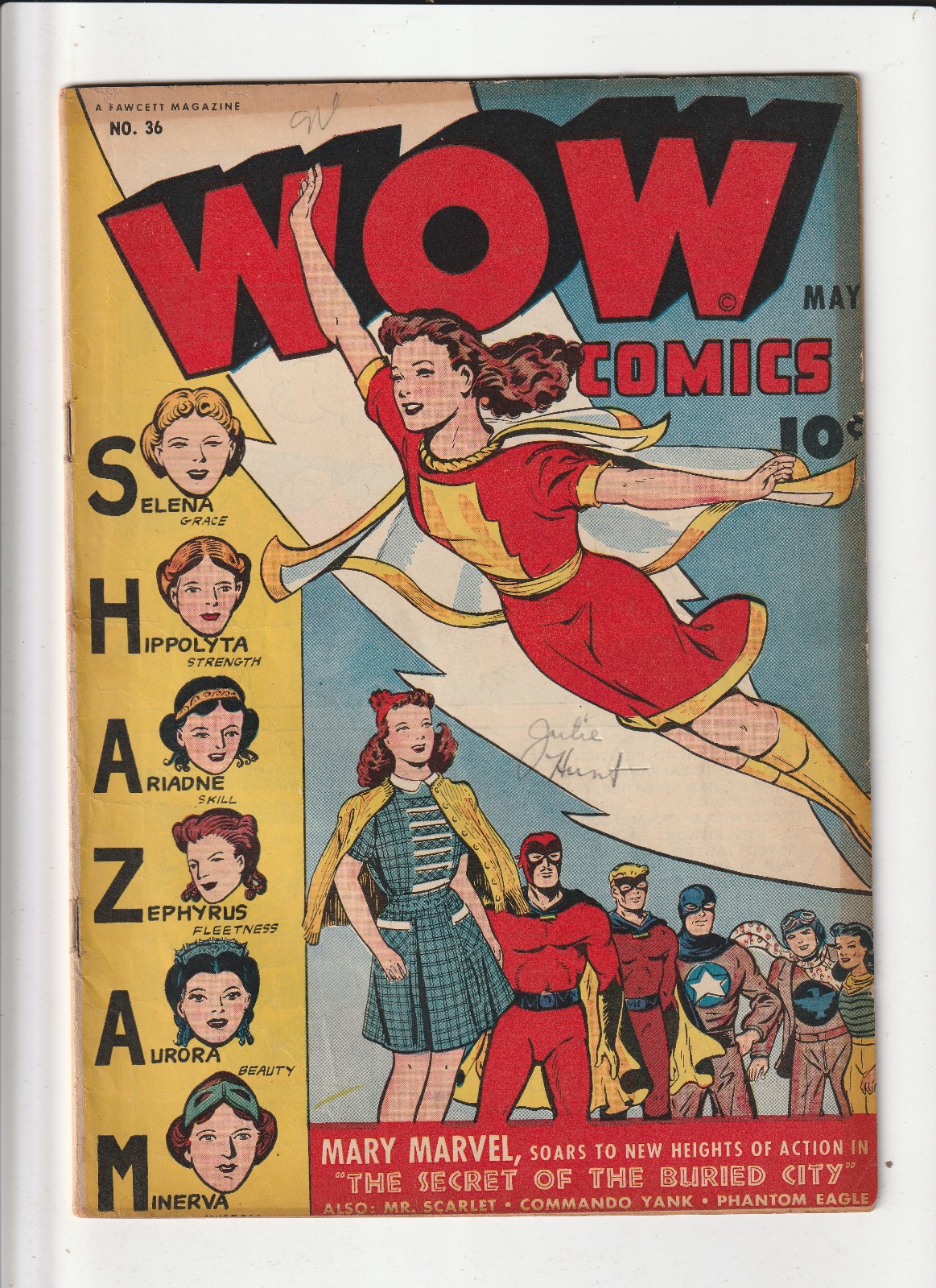 WOW COMICS #36 (Fawcett, 1945) VG+ ~ MARY MARVEL ~ SHAZAM