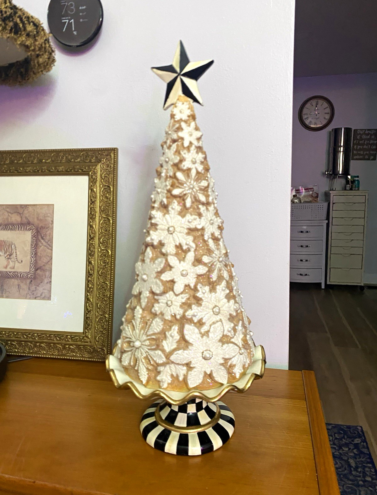 MacKenzie-Childs Gingerbread Snowflake Tabletop Decorated Tree #mackenzie-childs