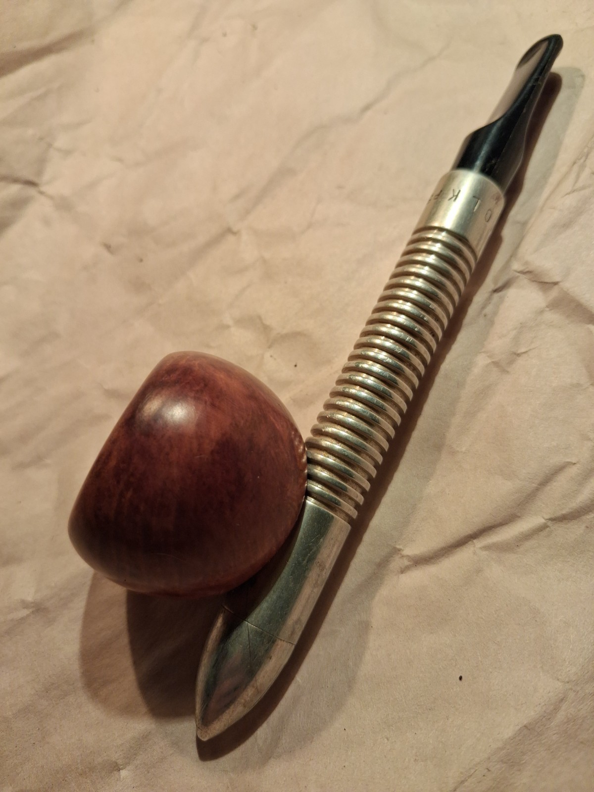Rare Vtg Pat. VOLK Aluminum Radiator UFO Tobacco Smoking Pipe -Nice Gift