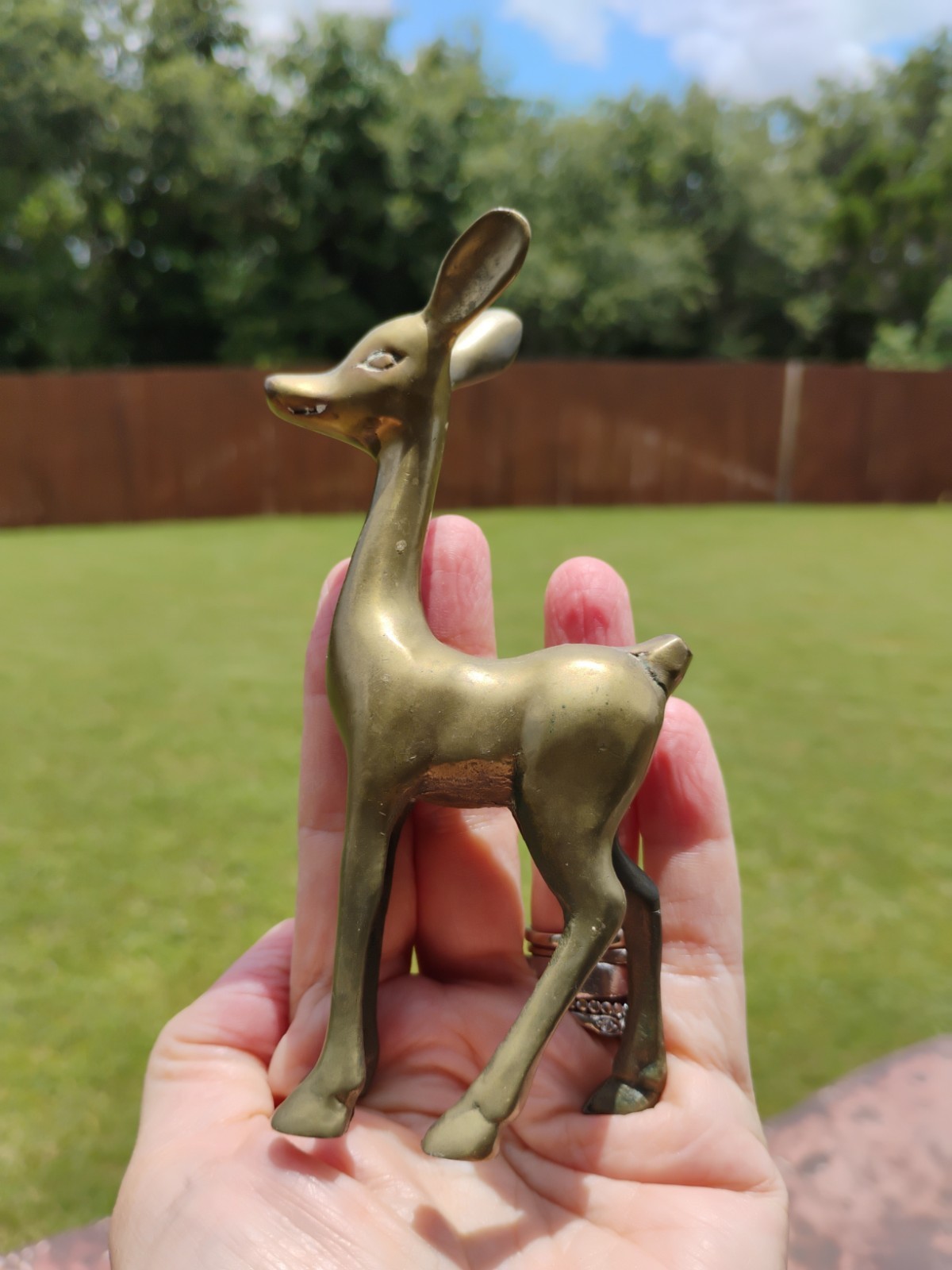 Vtg Solid Brass Deer Fawn 5\ Vtg Solid Brass Deer Fawn 5\
