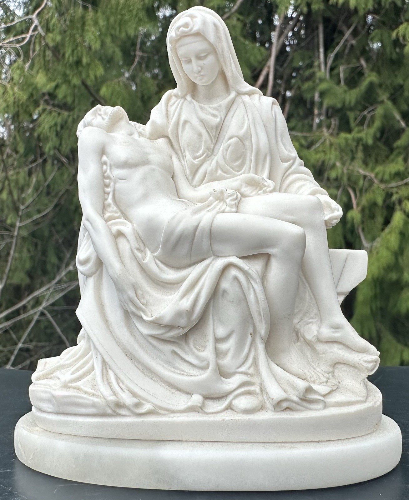 Vintage A Giannelli Pieta Sculpture Mary Jesus Italy Marble Base 1966