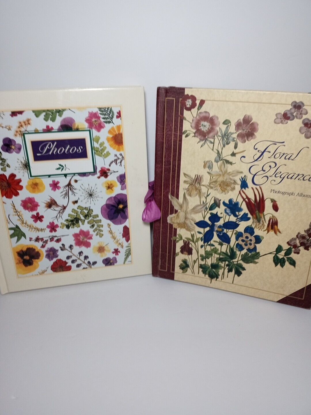 Two Vintage Floral Photo Album Victorian Style Photograph Books Both From 1997