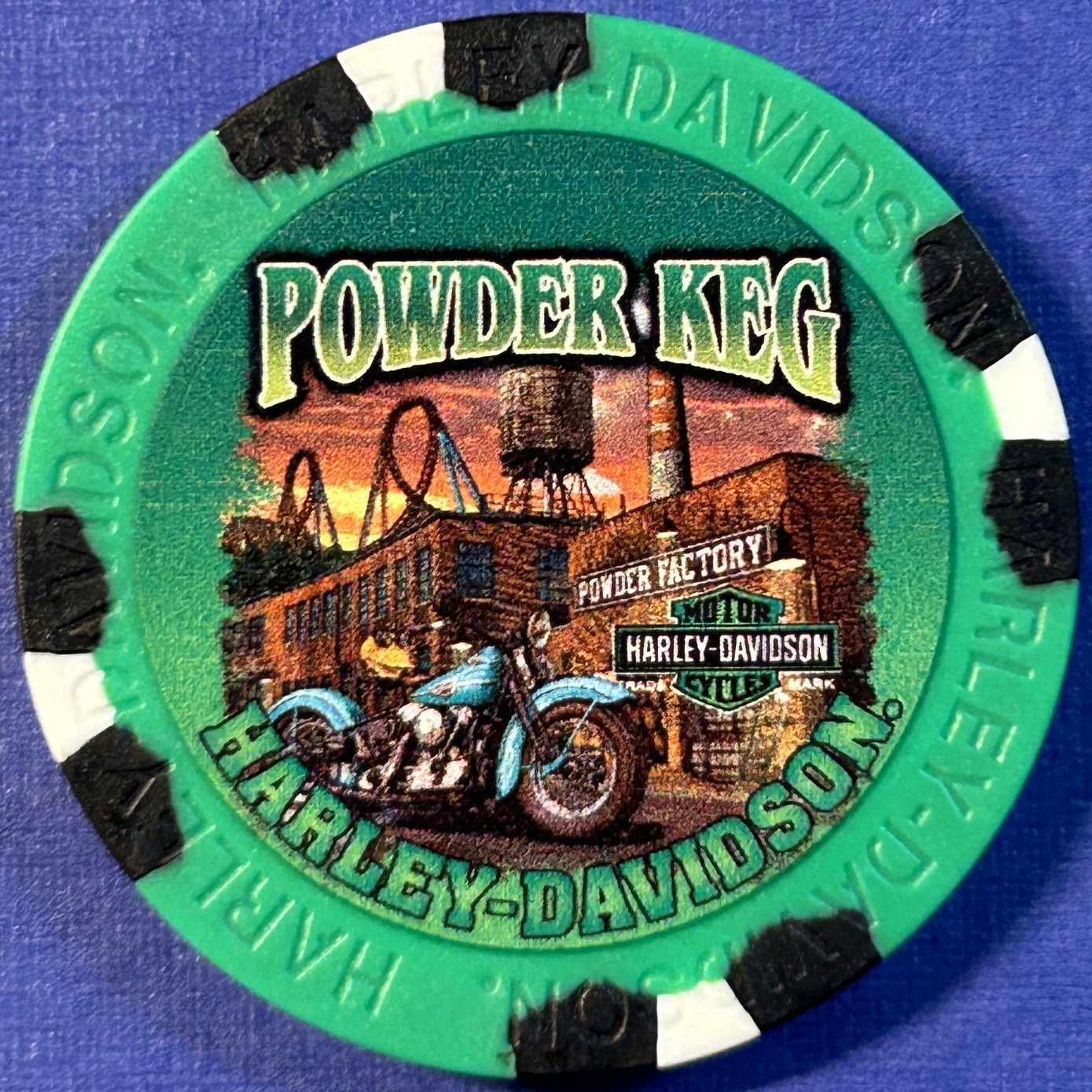 Harley Davidson Wide Print Poker Chip from Powder Keg HD in Mason, Ohio ST PAT\'S Harley Davidson Wide Print Poker Chip from Powder Keg HD in Mason, Ohio ST PAT\'S