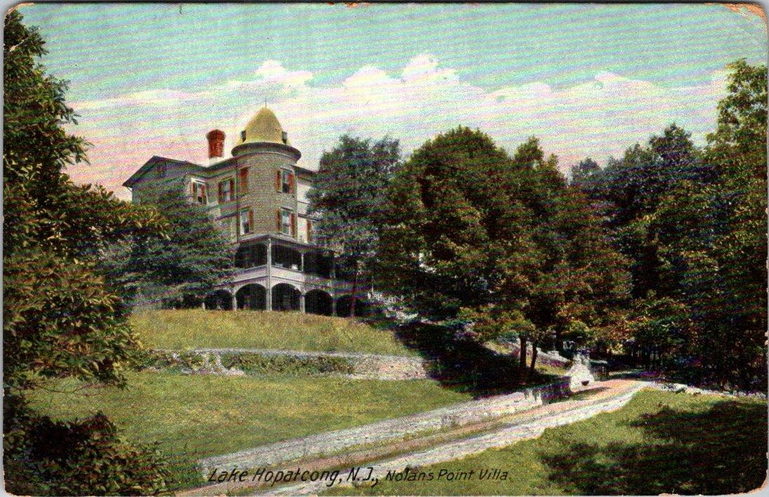 1909 LAKE HOPATCONG NJ NOLAN\'S POINT BRYANT\'S VILLA ANTIQUE POSTCARD