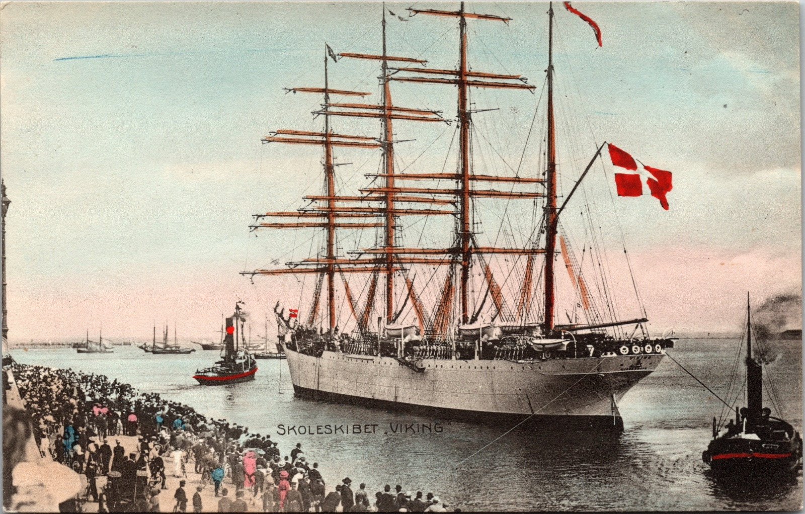 Postcard Schooner Tall Ship Skoleskibet Viking Unposted