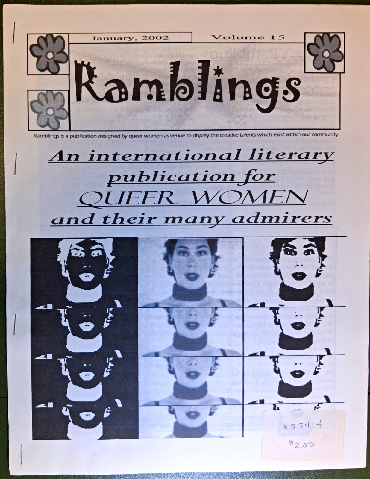 Ramblings Magazine January 2002 Vol 15 Illustrated Queer Women Literature LGBTQA