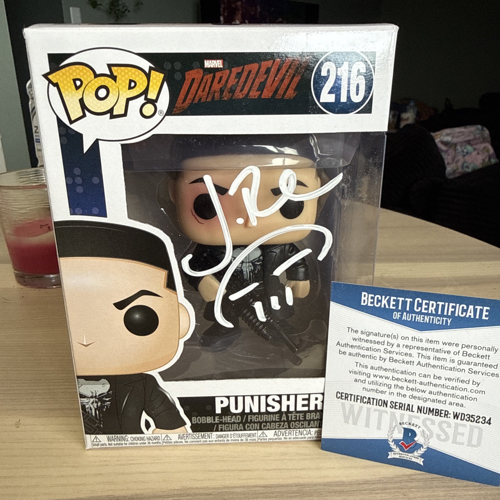 Jon Bernthal Punisher Autographed Funko Pop #216