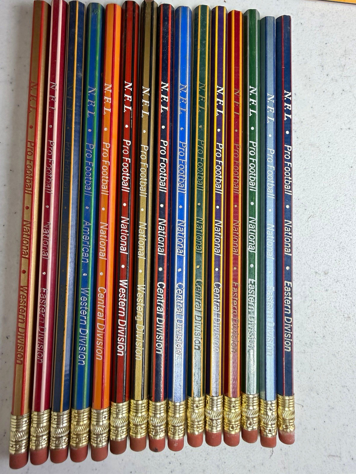 NFL Pro Football Team Logo all 28 teams of the 1970’s Wood Pencils complete set