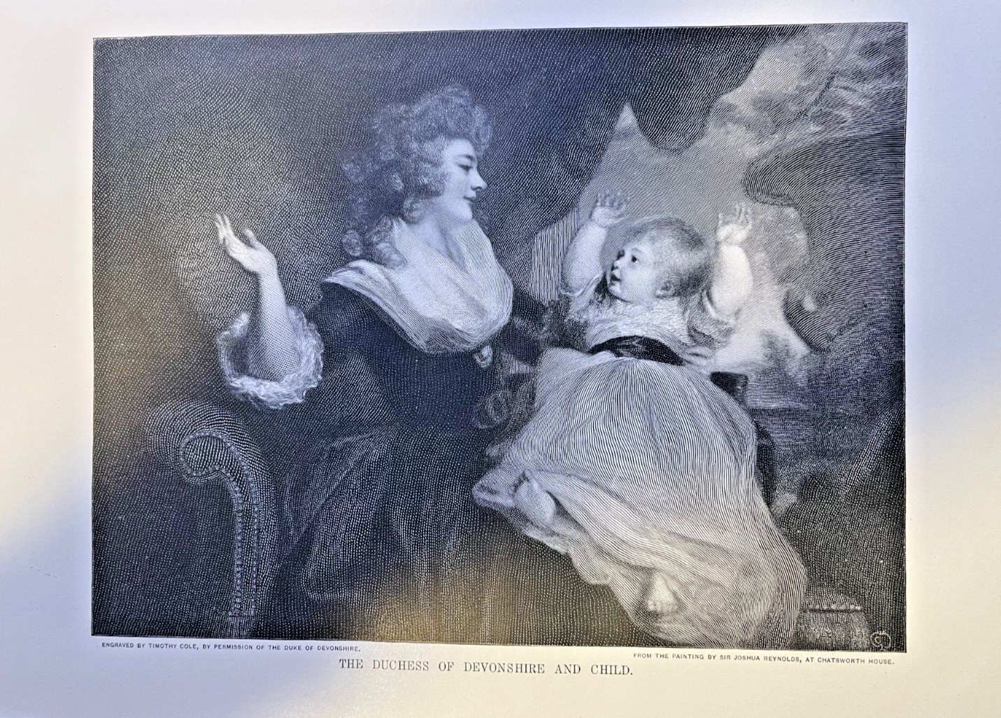 Vintage Magazine Illustration 1897 Duchess of Devonshire & Child